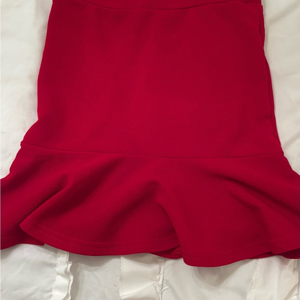 Elegant Red Flared Skirt